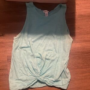 Splendid Green Tie Front Sleeveless Tank Top